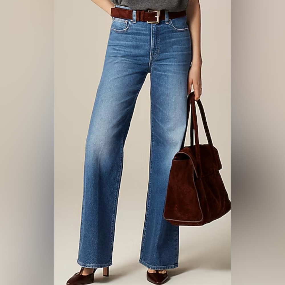 NWT - J Crew Petite Denim Trouser High Rise Jean Size 27P Charlotte Wash